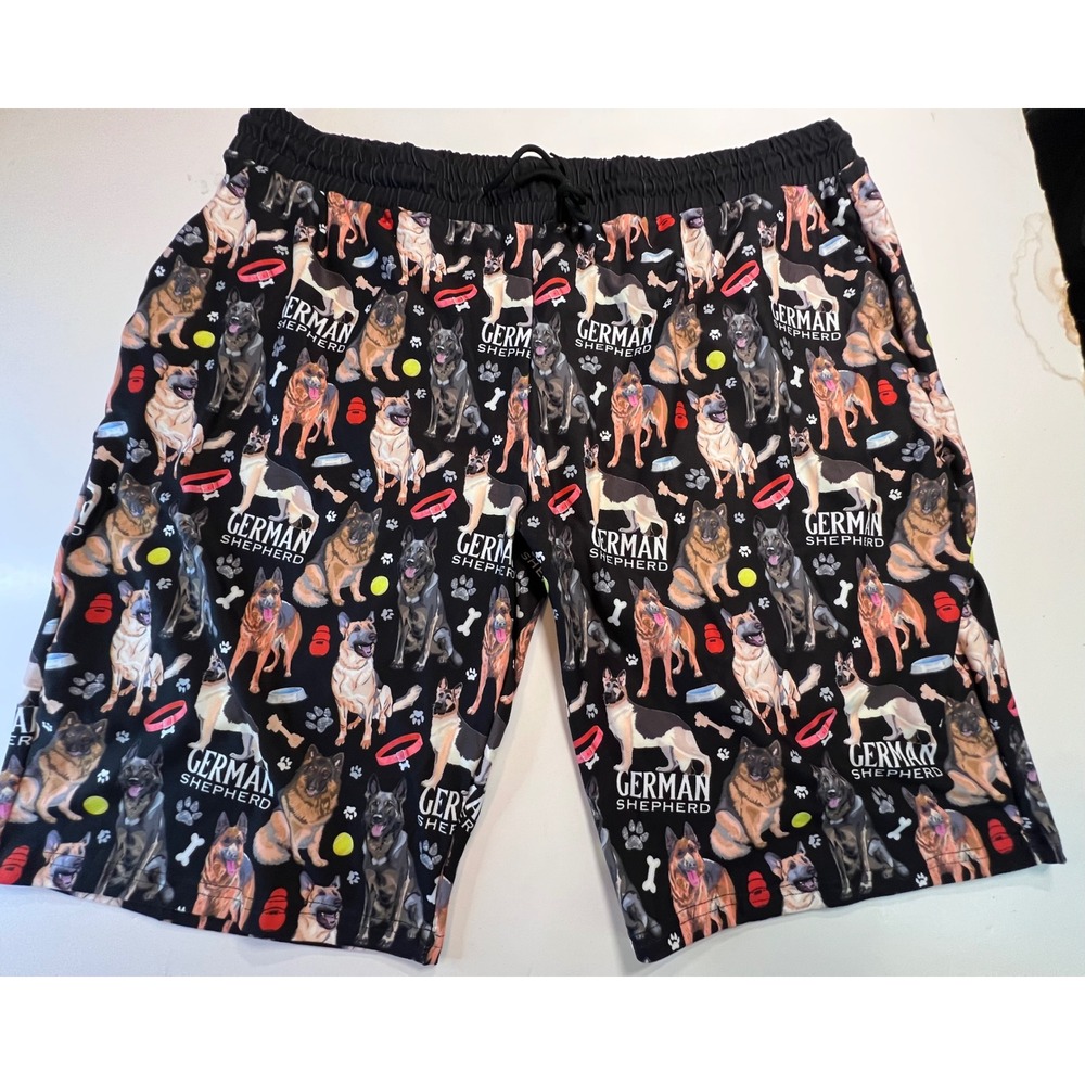 Men's shorts size 2x / 3X German Shepherd Dog Print Lounge Shorts Drawstring‎